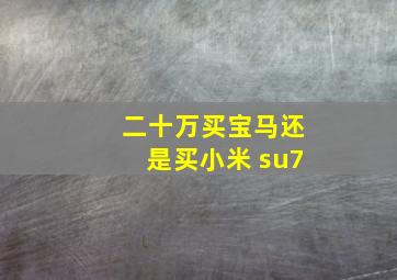 二十万买宝马还是买小米 su7